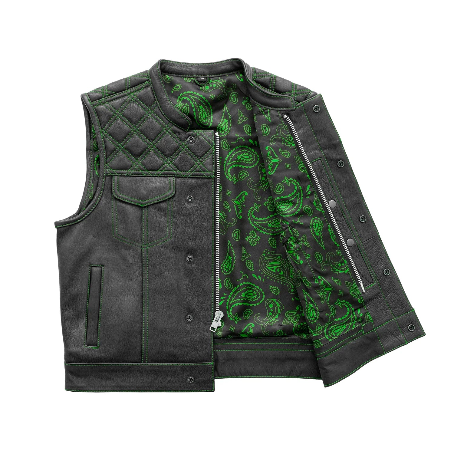 Upside Men's Club Style Leather Vest Men's Leather Vest First Manufacturing Company