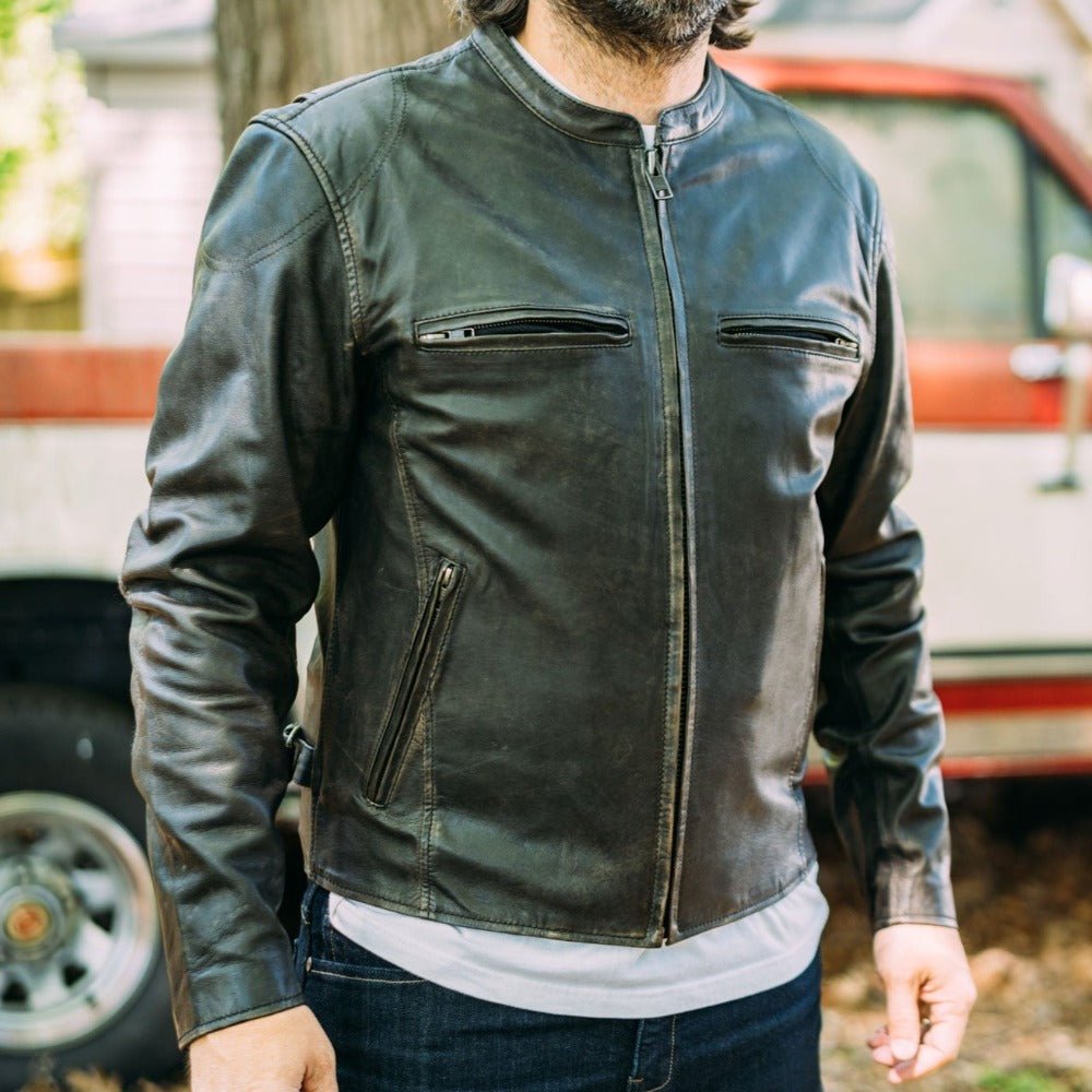 Indy Men's Motorcycle Leather Jacket Men's Leather Jacket First Manufacturing Company