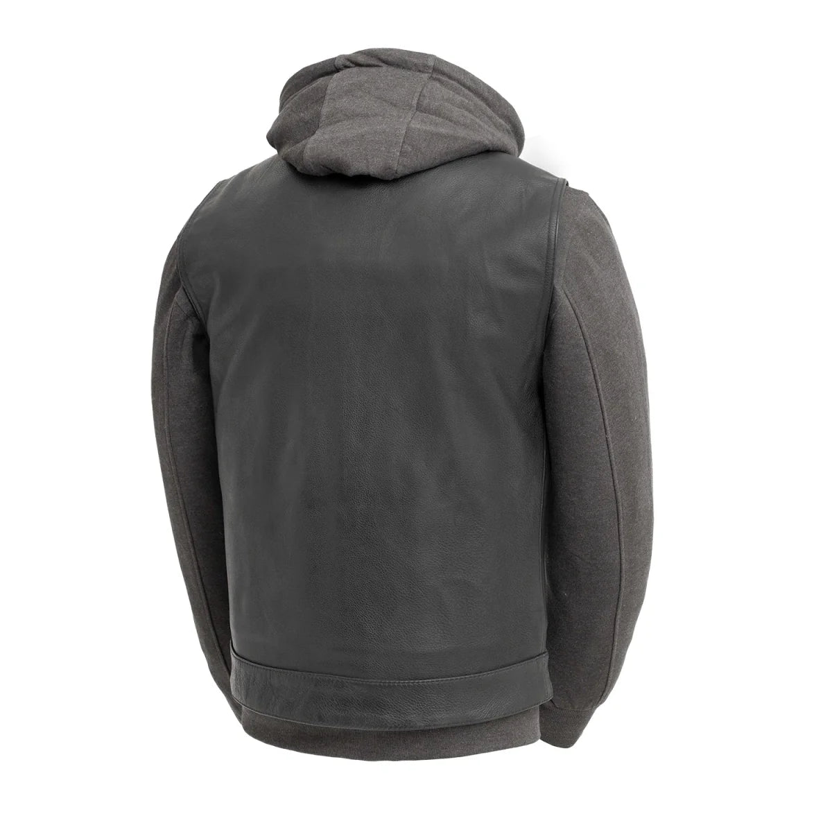 Kent Men's Motorcycle Leather Vest and Hoodie Garage Sale First Manufacturing Company