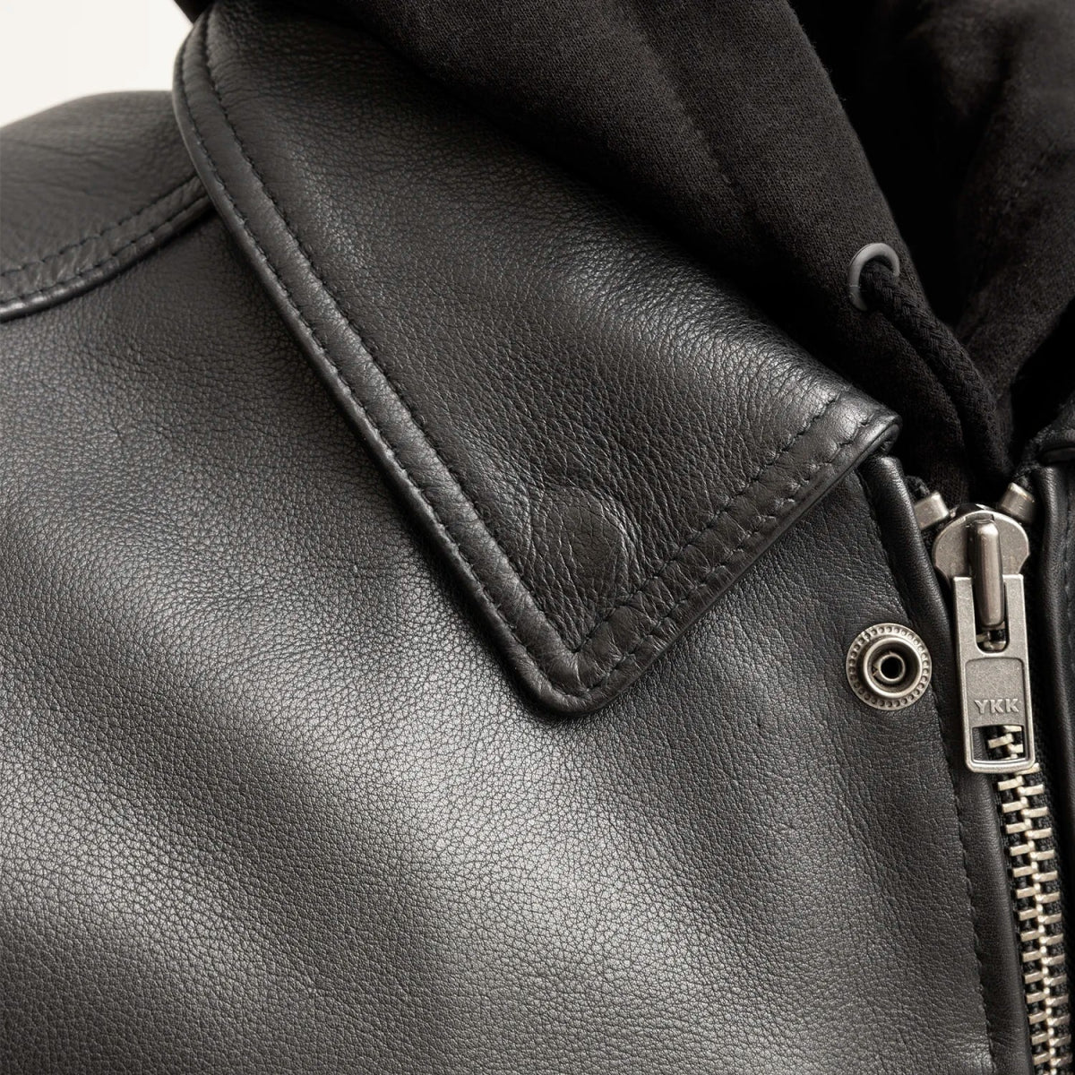 Kent Men's Motorcycle Leather Vest and Hoodie Garage Sale First Manufacturing Company
