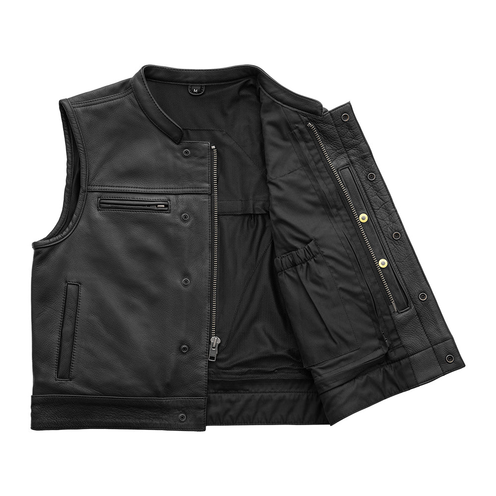 Lowrider Men's Motorcycle Leather Vest Men's Leather Vest First Manufacturing Company