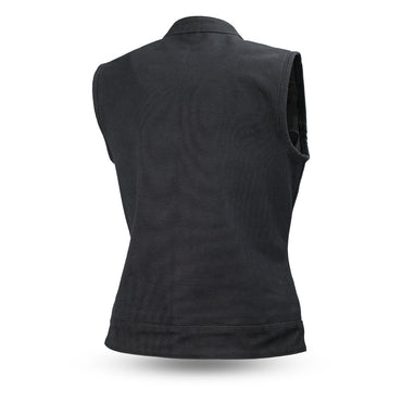 Ludlow Women's Motorcycle Canvas Vest Garage Sale First Manufacturing Company