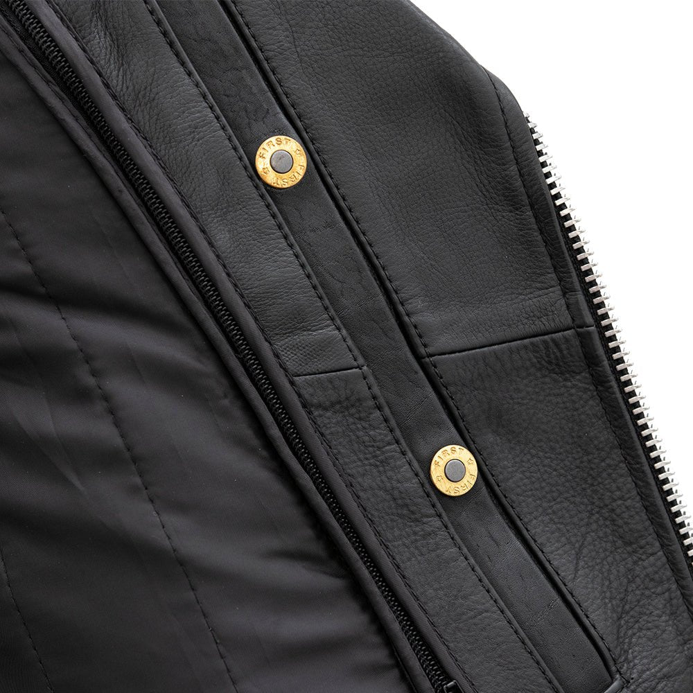 Popstar Women's  Motorcycle Leather Jacket Women's Leather Jacket First Manufacturing Company