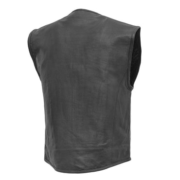 Raceway - Men's Motorcycle Perforated Leather Vest Men's Leather Vest First Manufacturing Company
