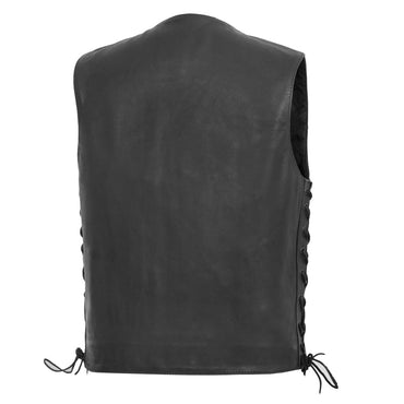 Rancher - Men's Motorcycle Western Style Leather Vest Men's Leather Vest First Manufacturing Company