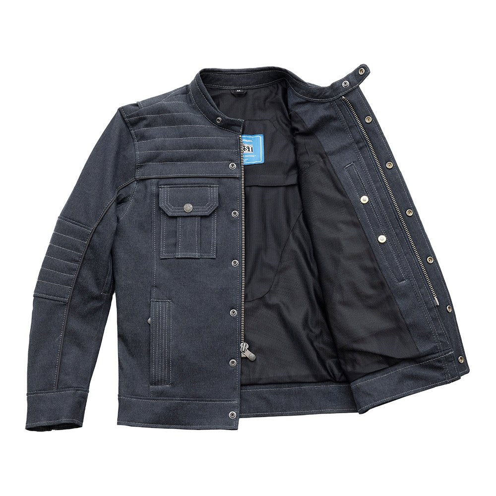 Rowdy Men's Thunder Denim Motorcycle Jacket Men's Thunder Denim Jacket First Manufacturing Company