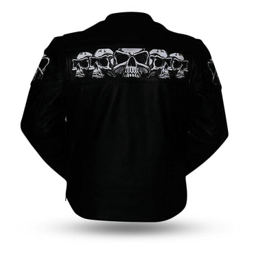 Savage Skulls Men's Motorcycle Leather Jacket Men's Leather Jacket First Manufacturing Company