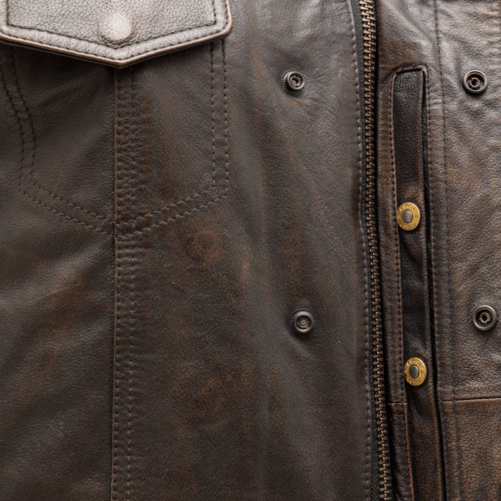 Sharp Shooter Men's Motorcycle Leather Vest Men's Leather Vest First Manufacturing Company