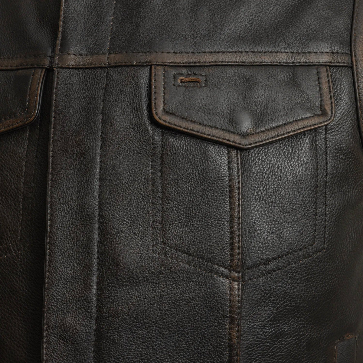 Sharp Shooter Men's Motorcycle Leather Vest Men's Leather Vest First Manufacturing Company