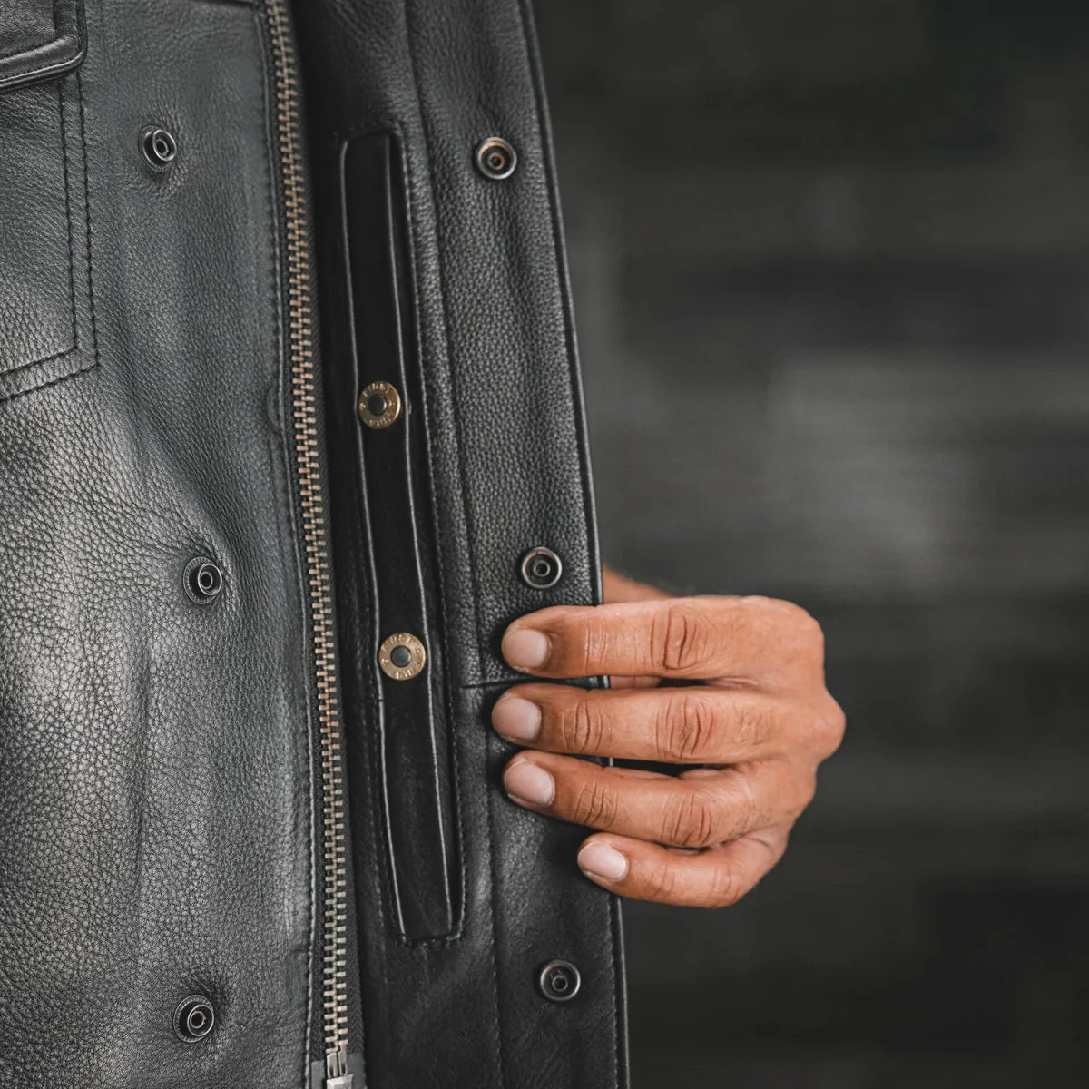 Sharp Shooter Men's Motorcycle Leather Vest Men's Leather Vest First Manufacturing Company