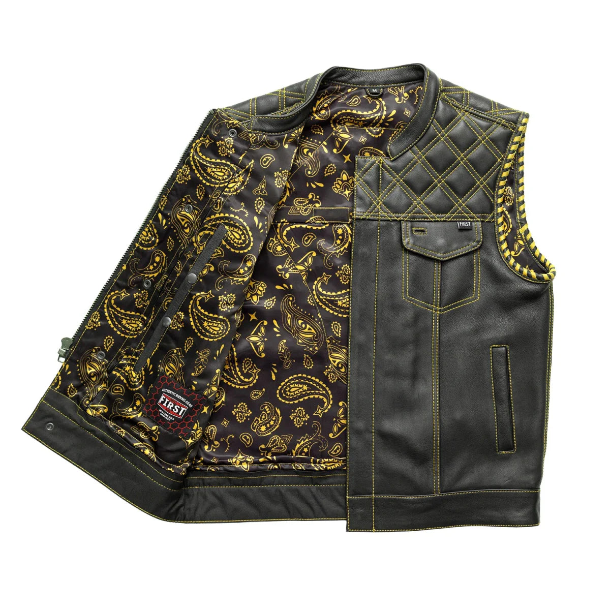 Sinister - Men's Motorcycle Leather Vest Men's Leather Vest First Manufacturing Company