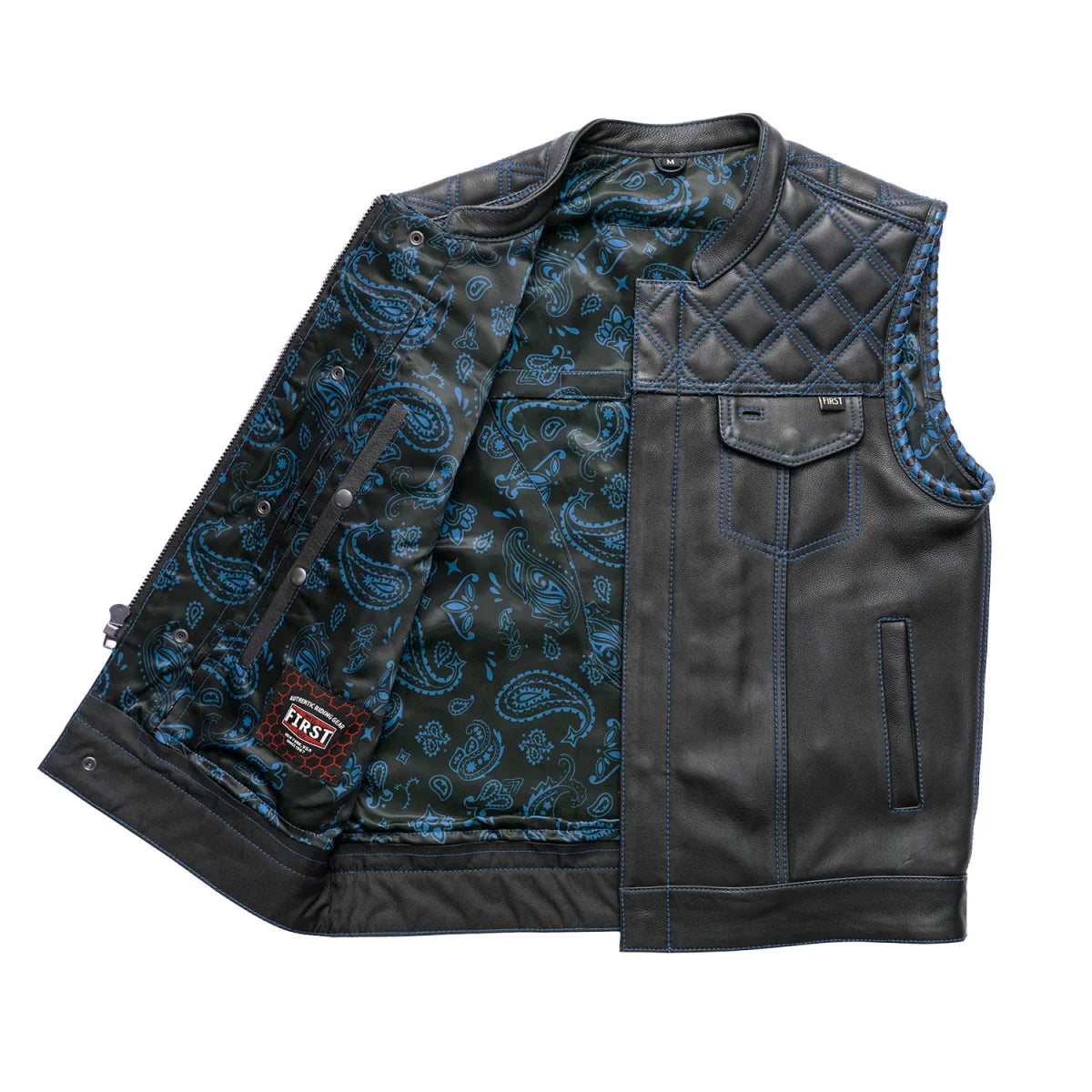 Sinister - Men's Motorcycle Leather Vest Men's Leather Vest First Manufacturing Company