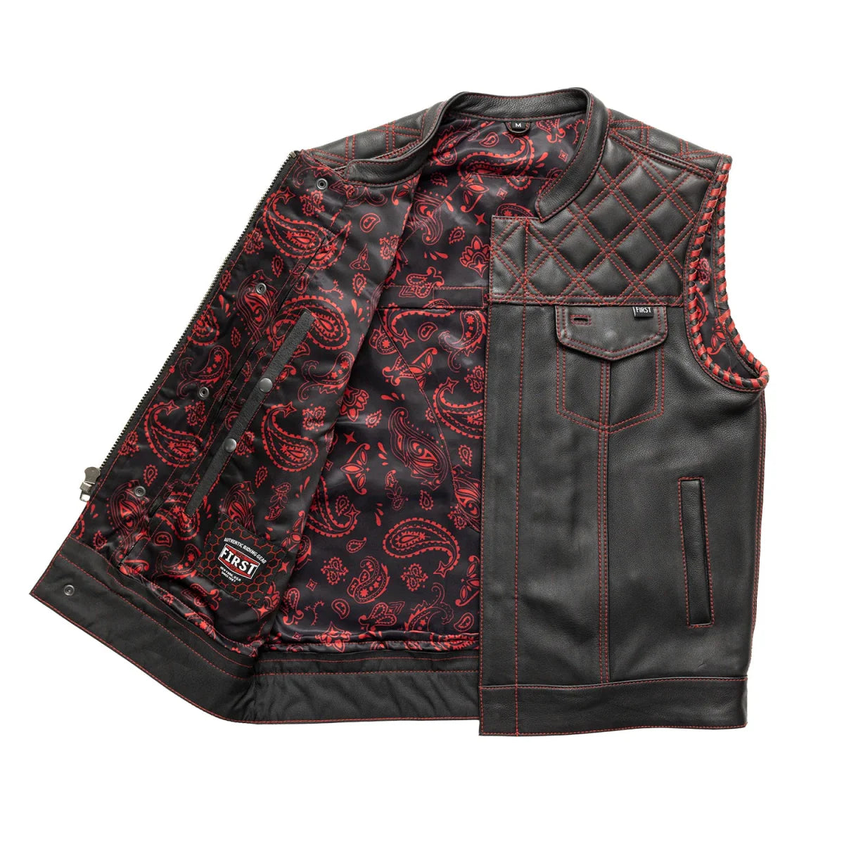 Sinister - Men's Motorcycle Leather Vest Men's Leather Vest First Manufacturing Company