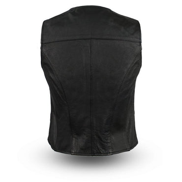 Sweet Sienna Women's Motorcycle Leather Vest Women's Leather Vest First Manufacturing Company