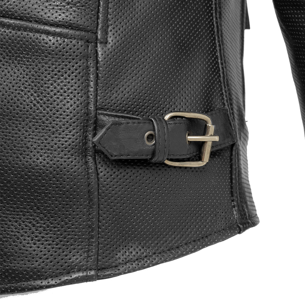 Turbine Men's Motorcycle Perforated Leather Jacket Men's Leather Jacket First Manufacturing Company