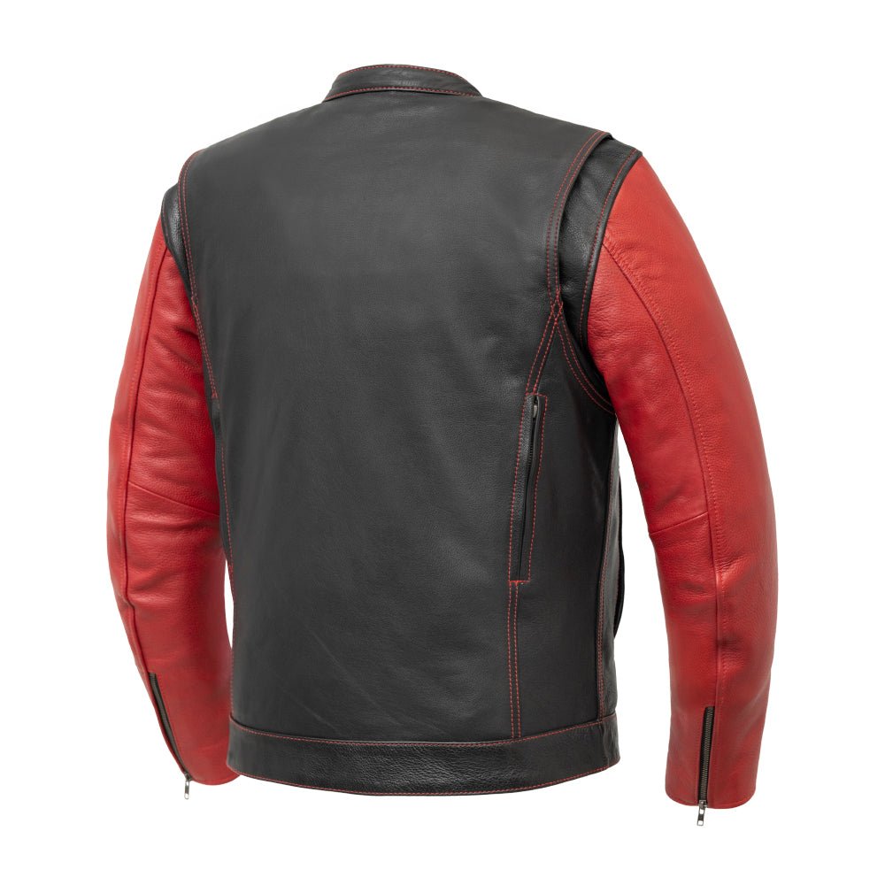 Vincent Men's Cafe Style Leather Jacket  First Manufacturing Company