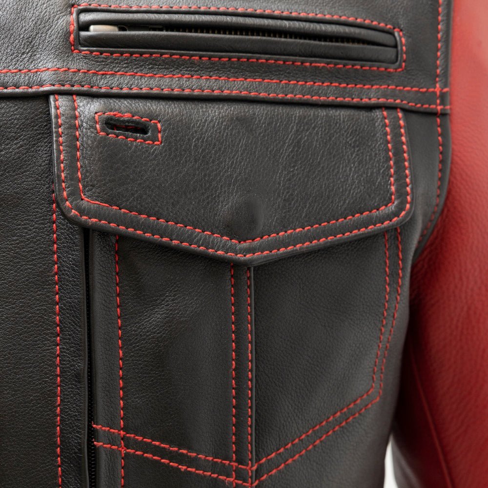 Vincent Men's Cafe Style Leather Jacket  First Manufacturing Company