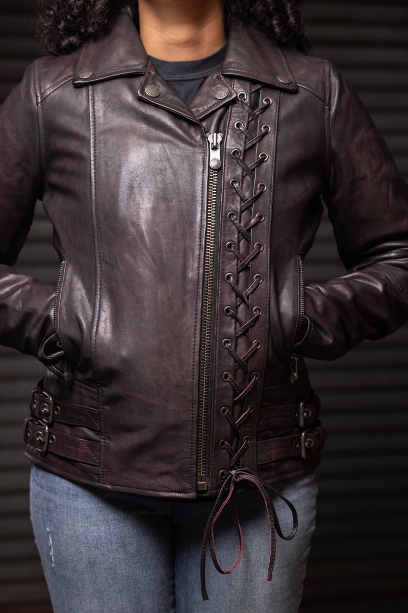 Wildside - Women's Motorcycle Leather Jacket Women's Leather Jacket First Manufacturing Company