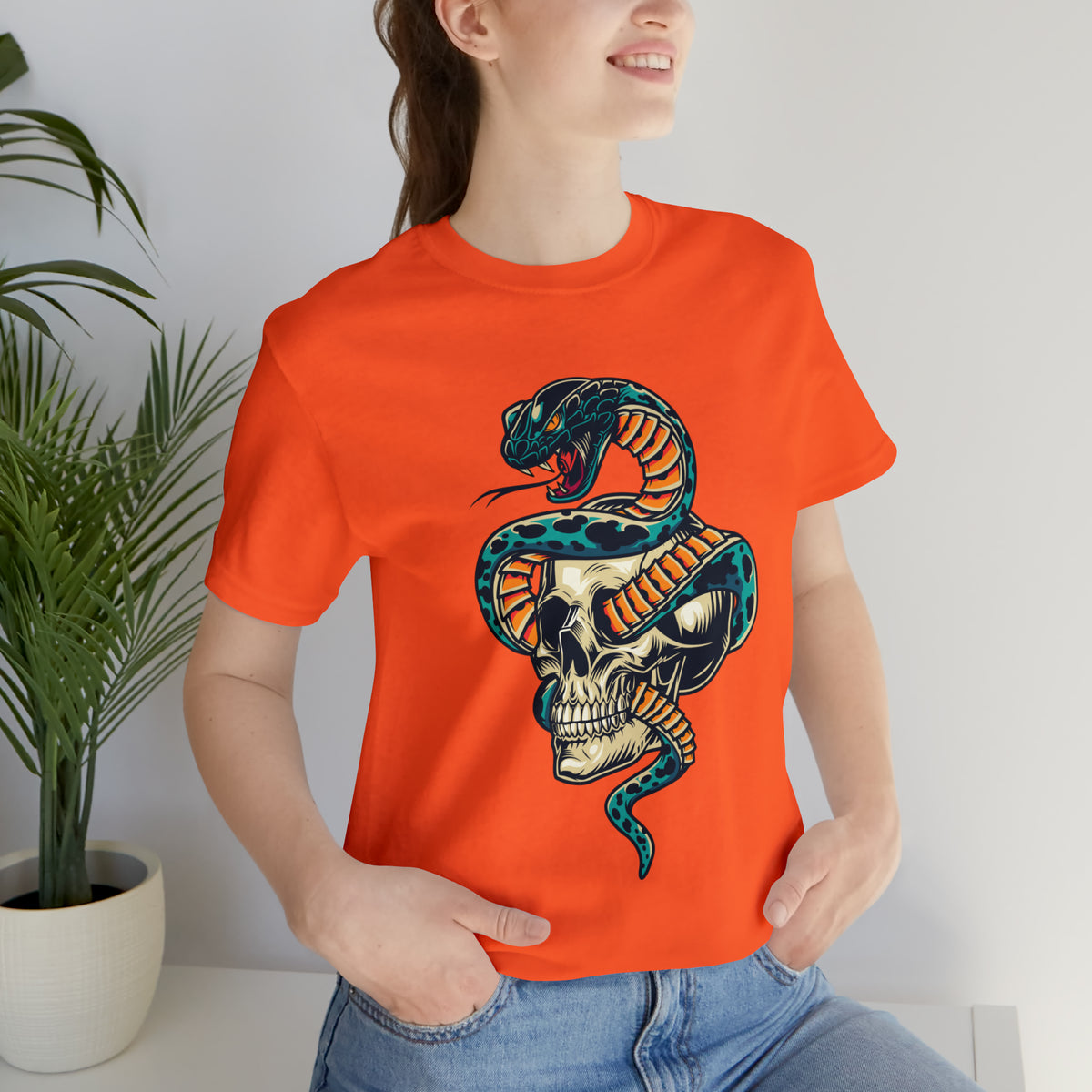 Snake Inside Skull T Shirt Custom Design