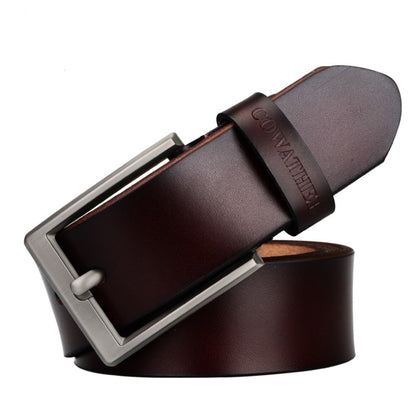 Casual Wild Leather Belt for Men – Fashionable Pin Buckle Business Belt