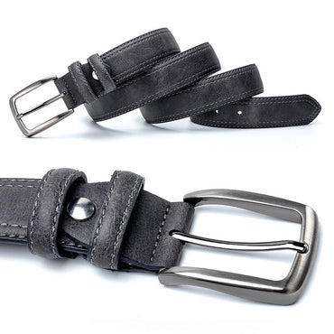 Men's Vintage Luxury Split Leather Designer Belt for Jeans