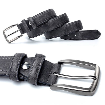 Men's Vintage Luxury Split Leather Designer Belt for Jeans