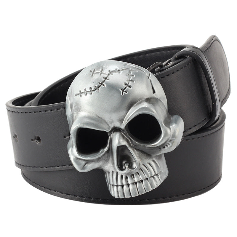 Skull Head Leather Belt