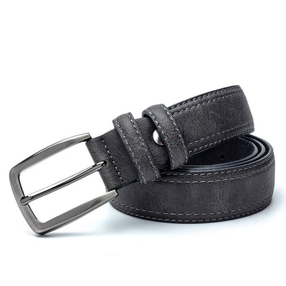 Men's Vintage Luxury Split Leather Designer Belt for Jeans