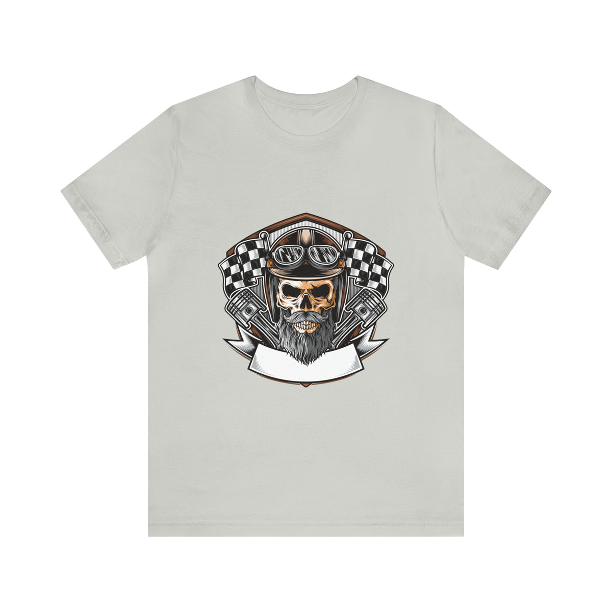 Biker Skull Art T Shirt Design Unisex Jersey