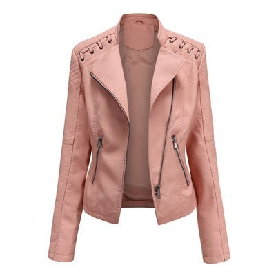 Women's Motorcycle Slim Thin Leather Jacket