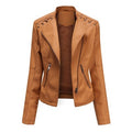 Women's Motorcycle Slim Thin Leather Jacket