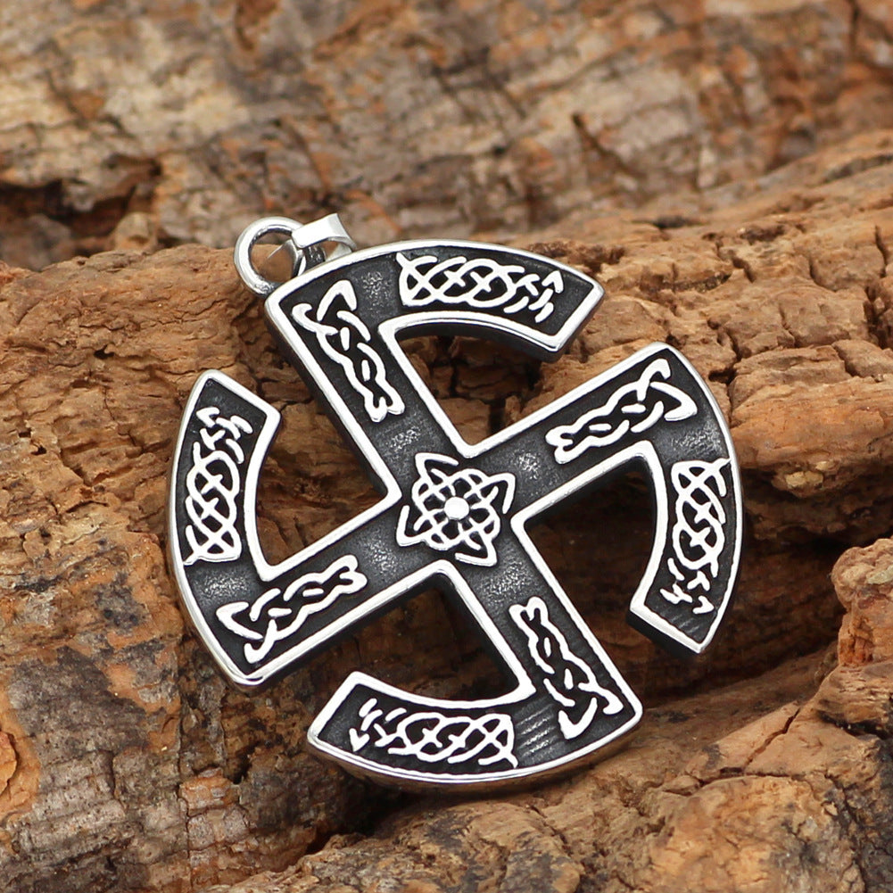 Stainless Steel Viking Rune Pendant Necklace – Bold Men's Jewelry