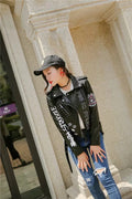 Women Autumn Winter Faux Soft Leather Jacket Lady Black