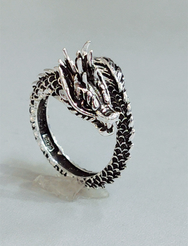 Personalized Retro Domineering Dragon Ring