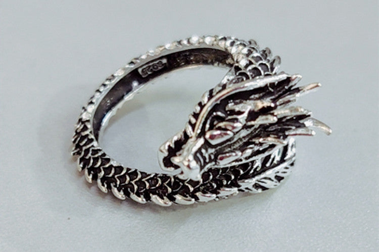 Personalized Retro Domineering Dragon Ring