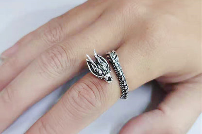 Personalized Retro Domineering Dragon Ring