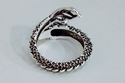 Personalized Retro Domineering Dragon Ring