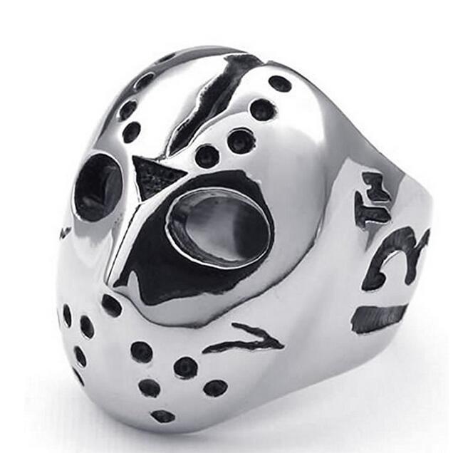 Mens Friday The 13th Stainless Steel Biker Ring