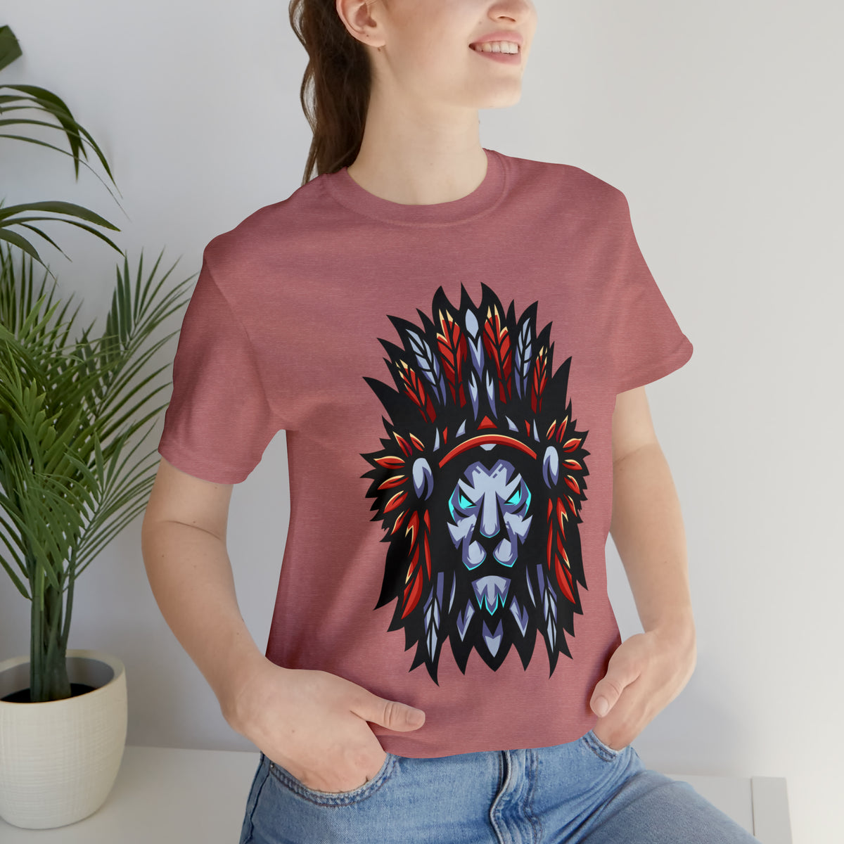 Lion Apache T Shirt Design Unisex Jersey