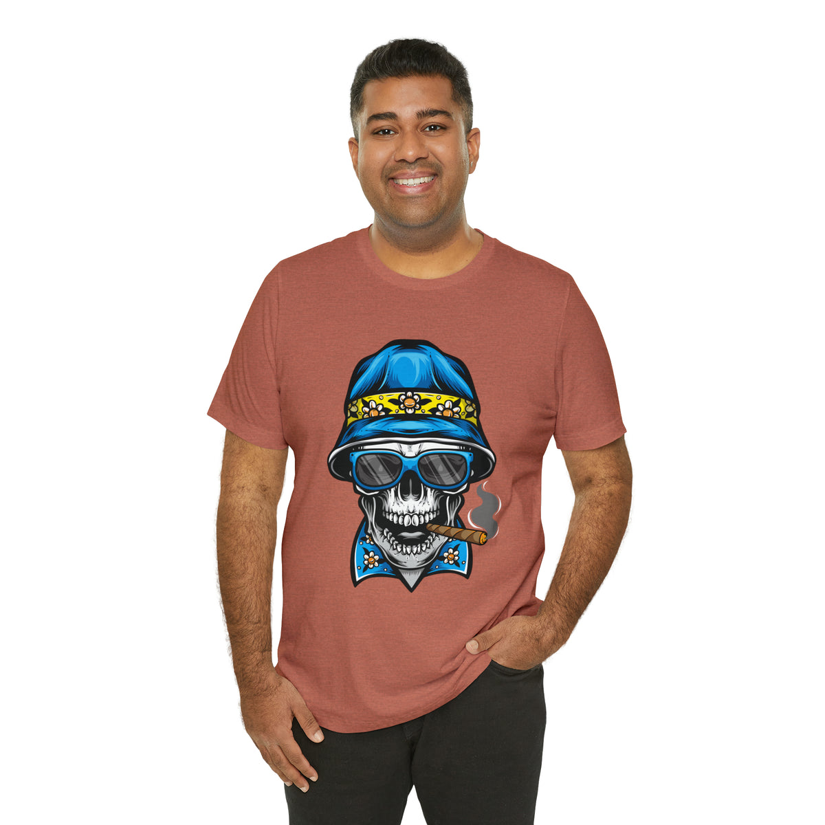 Cool Smoking Skull T Shirt Custom Design