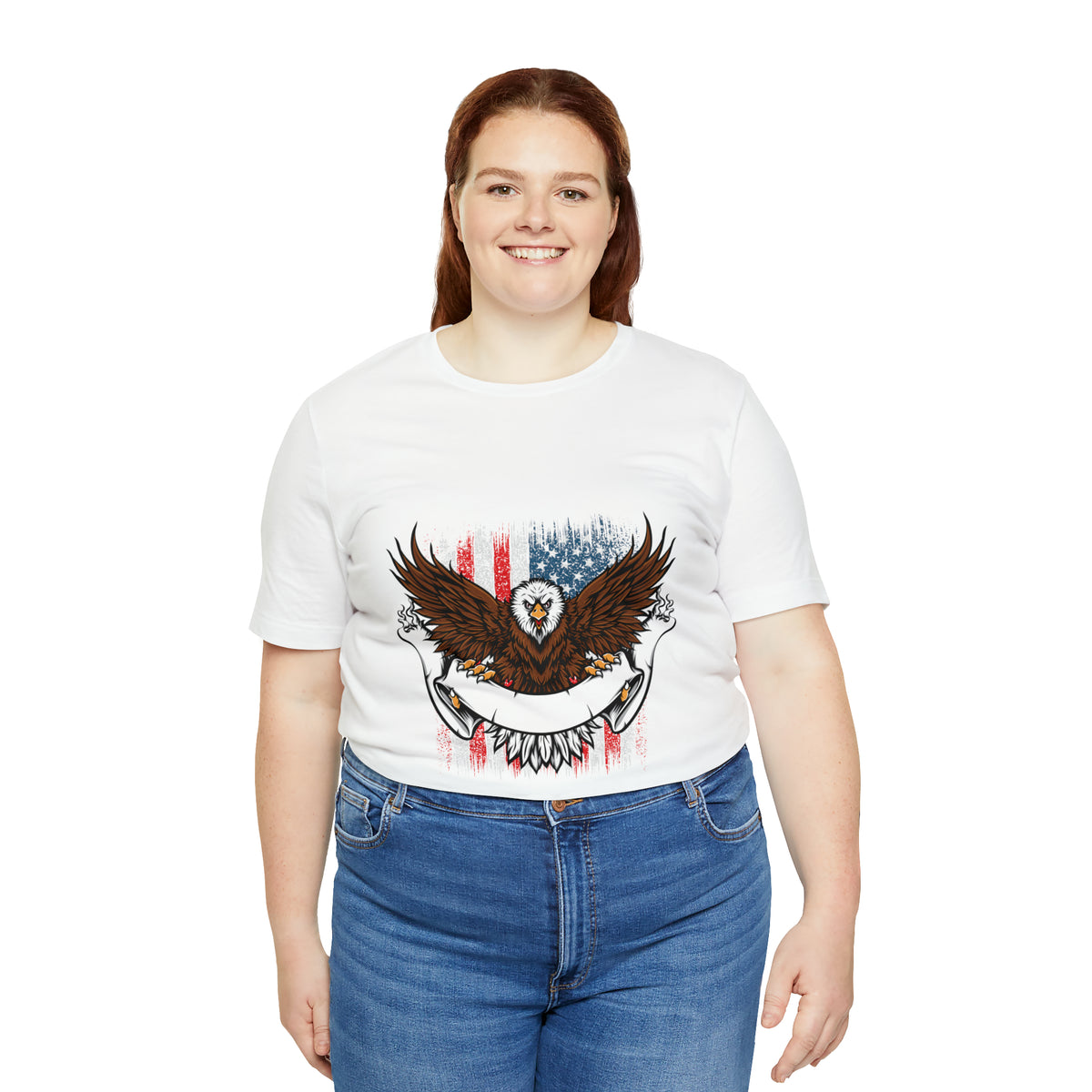 Bald Eagle America Flag T Shirt Design Unisex Jersey