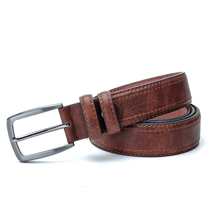 Men's Vintage Luxury Split Leather Designer Belt for Jeans