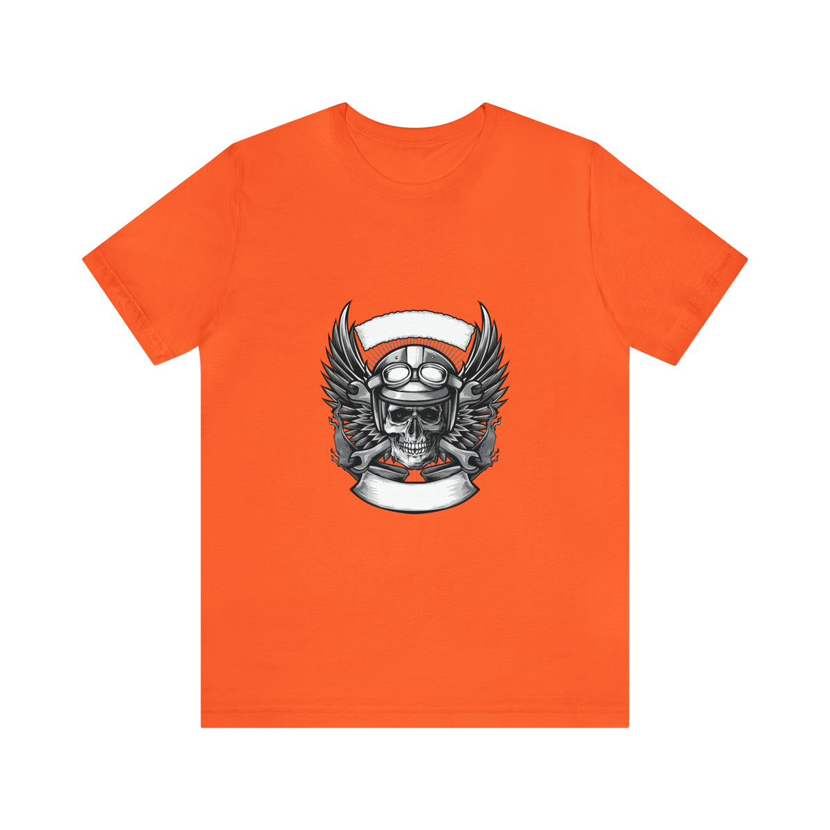 Biker Skull With Wings Unisex Jersey Short Sleeve Tee Custom Design