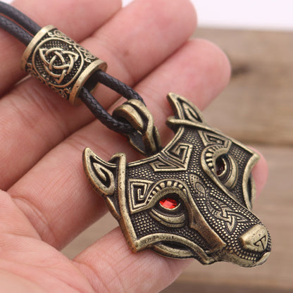 Viking Rune Necklace Nordic Mythology Triangle Knot Pendant