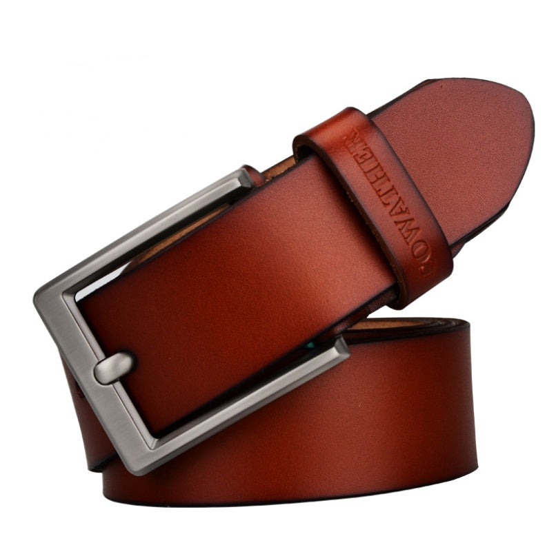 Casual Wild Leather Belt for Men – Fashionable Pin Buckle Business Belt