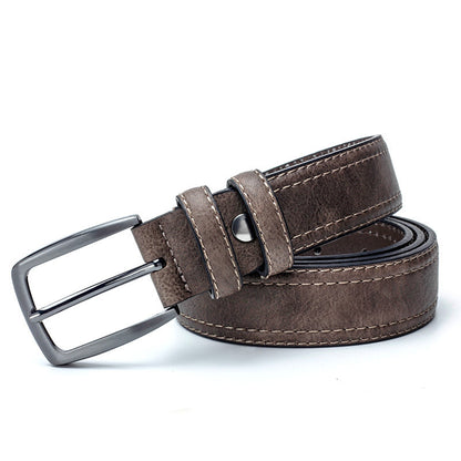 Men's Vintage Luxury Split Leather Designer Belt for Jeans