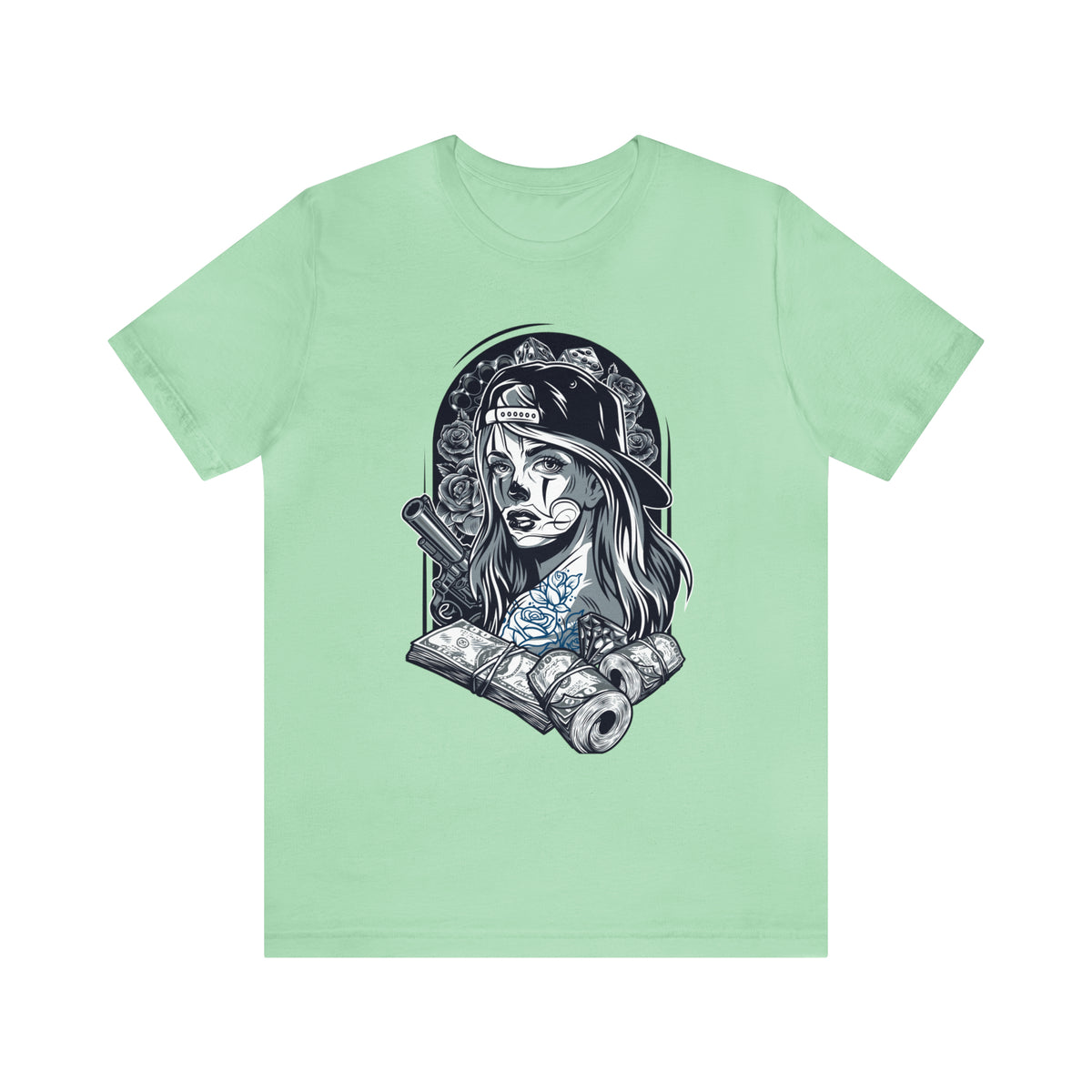 Vintage Girl With Money T Shirt Design