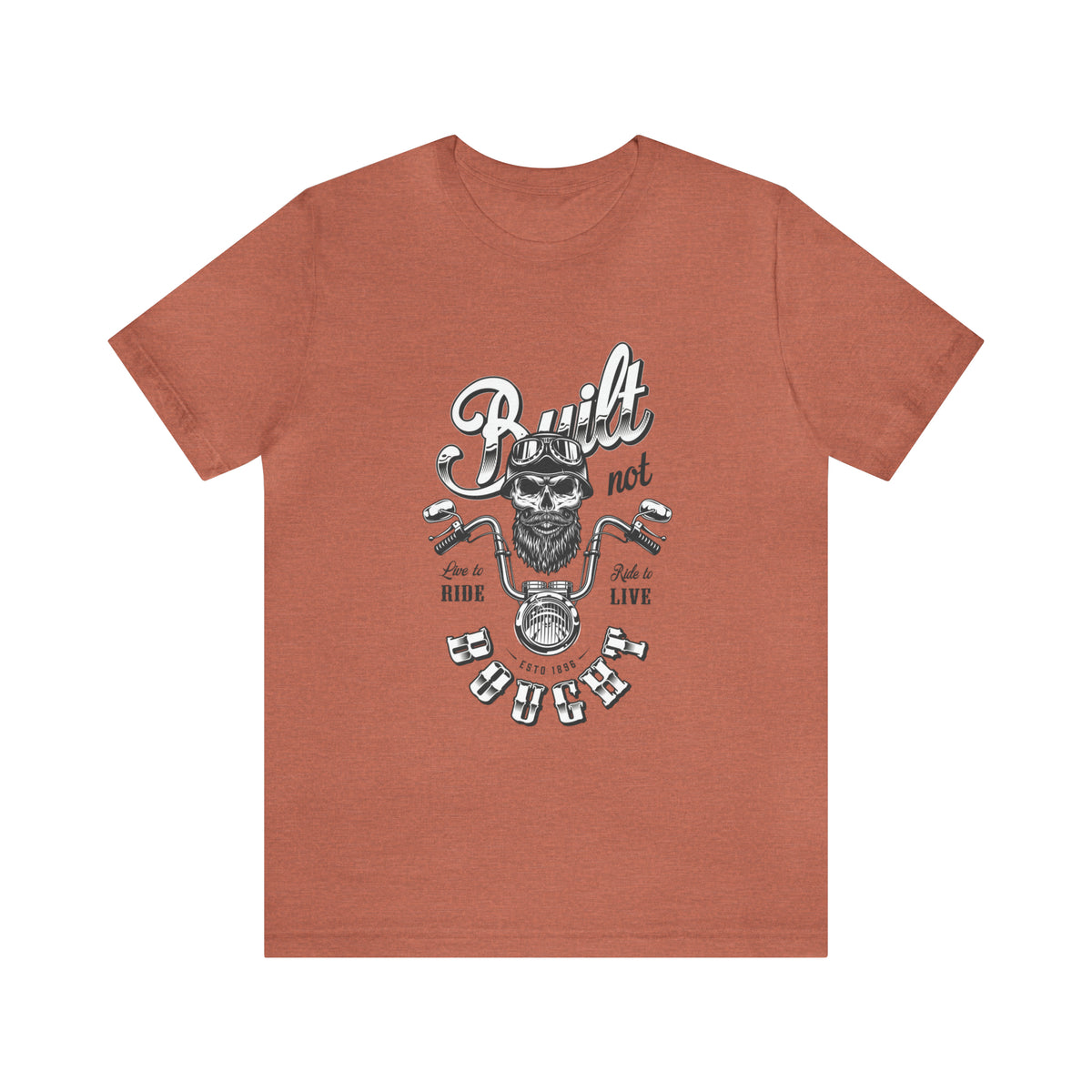 Biker With Skull Emblem Unisex Jersey Short Sleeve T Shirt Custom Design