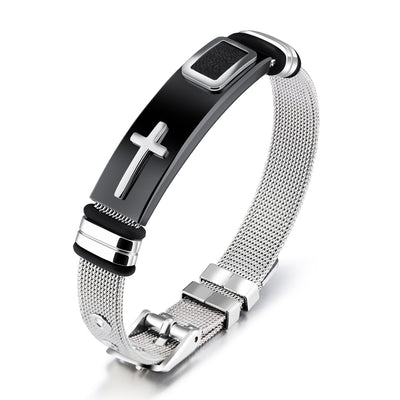 Cross Steel Mesh Bracelet – Titanium Steel Men's Personality Bracelet