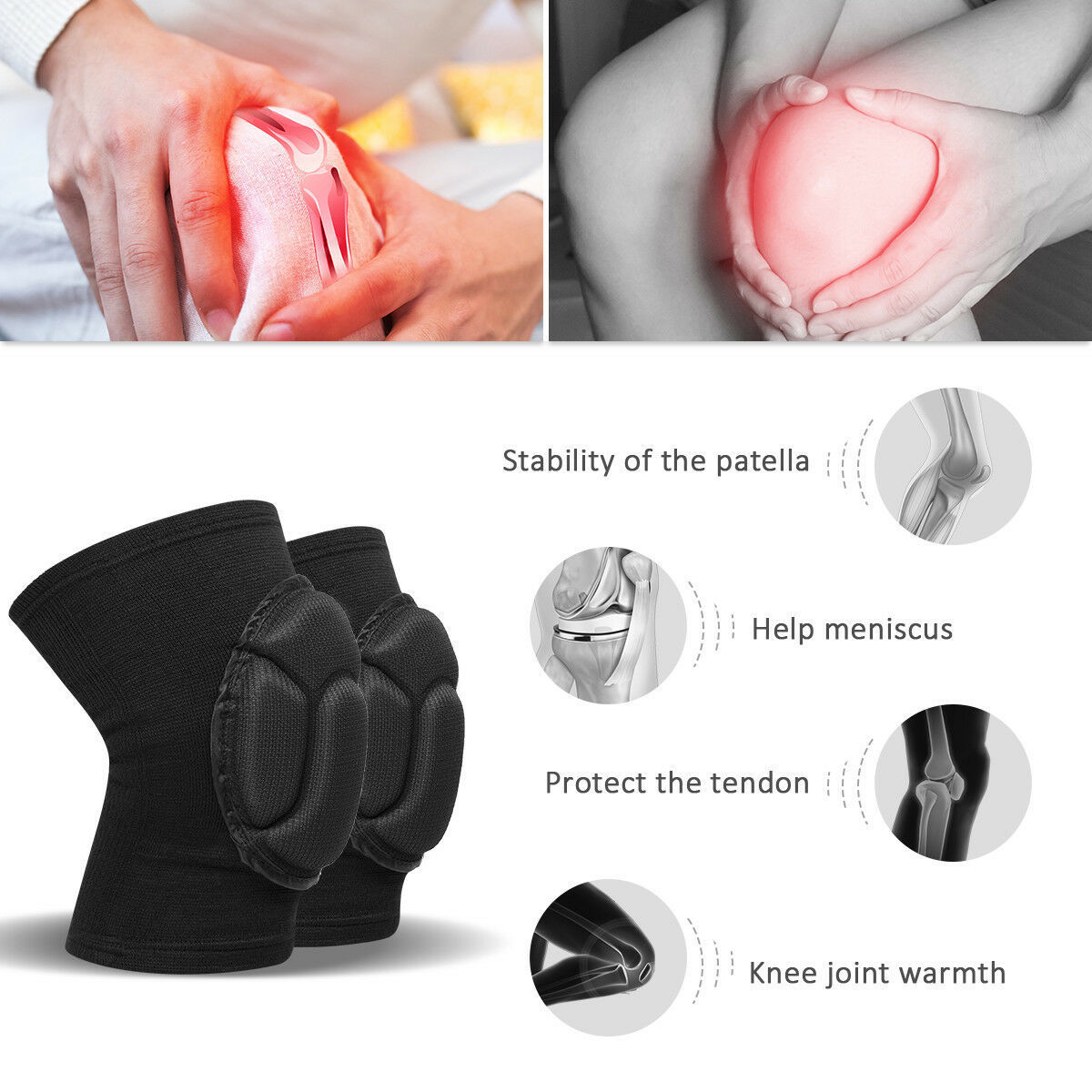 2x Professional Knee Pads for Sports & Work Protection